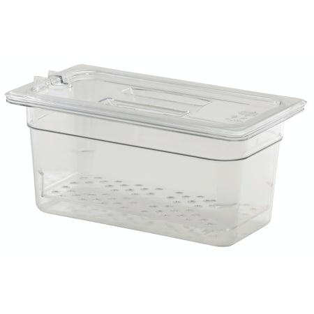 Cambro Cambro - Camwear Colander, 7" x 12-3/4" x 5" Deep, Clear Polycarb, Fits 1/3 Food Pans 35CLRCW135